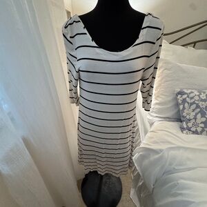 Striped Black and White Women's Dress